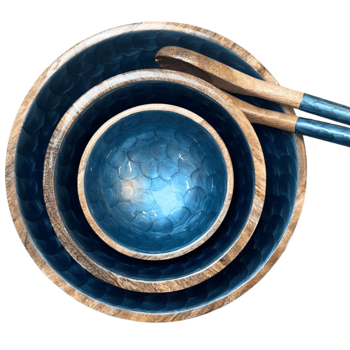 byRoom Mangoholz Schüssel Pearl Blue Ø 18 cm
