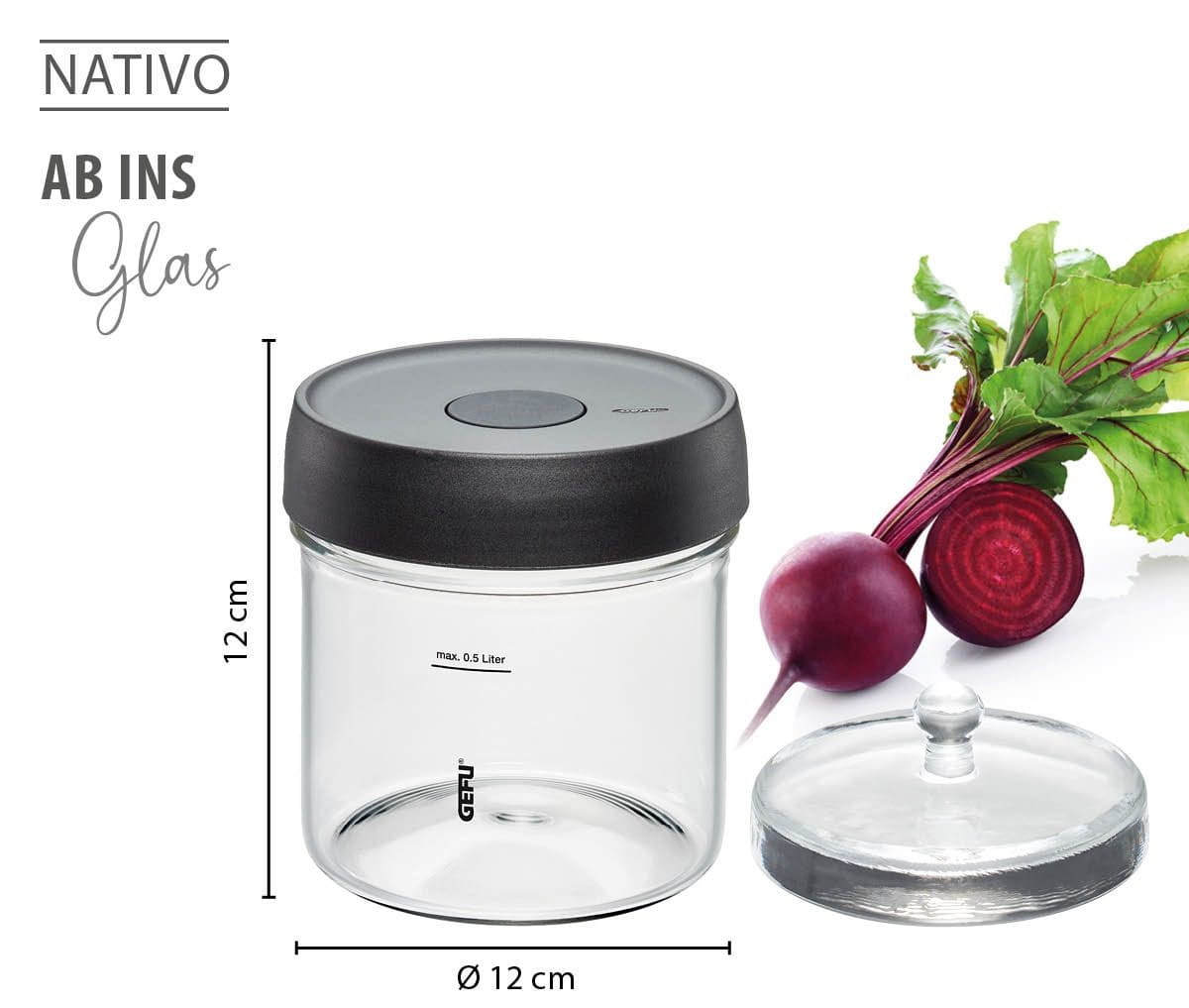 GEFU Fermentierglas NATIVO, 0,5 l