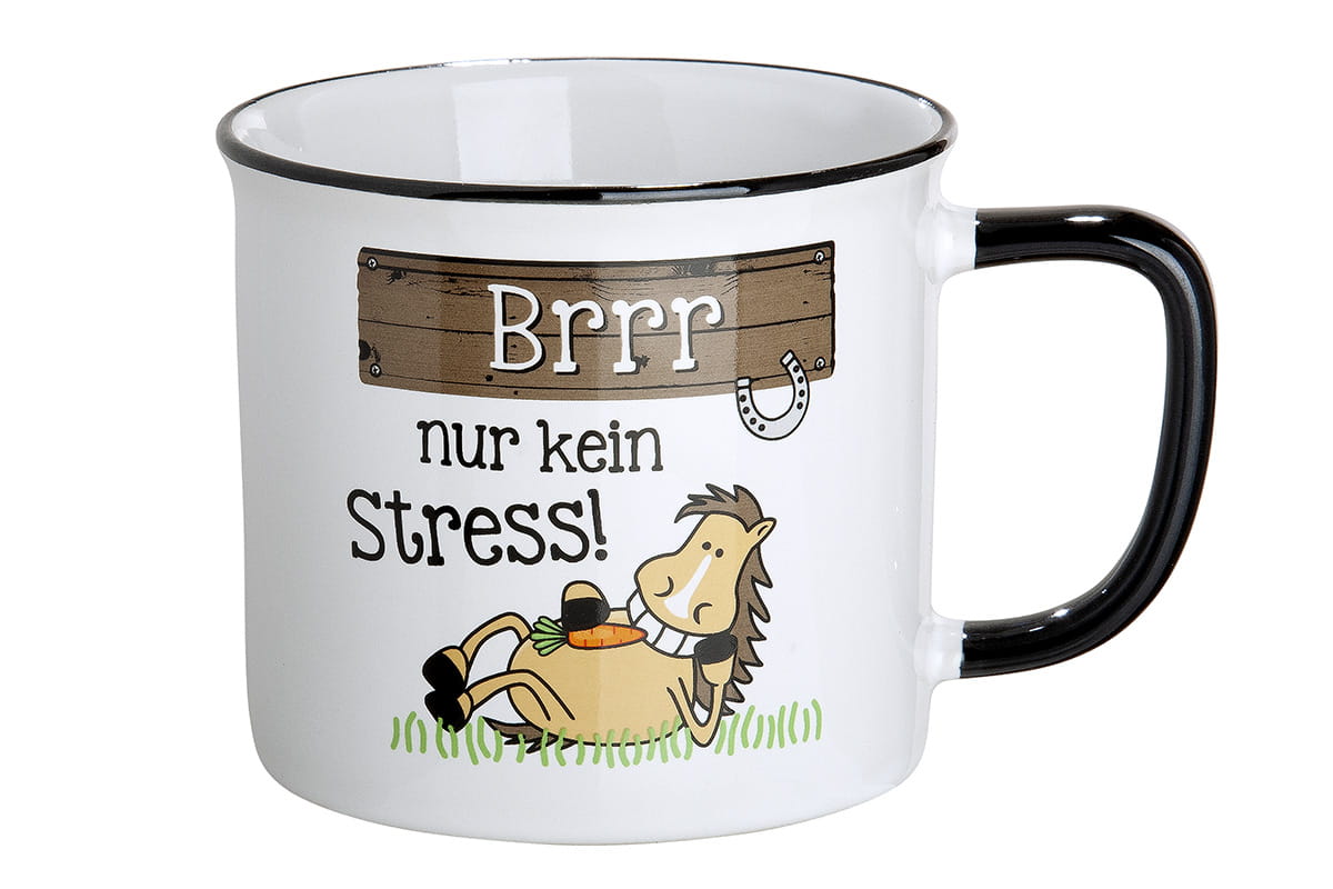 Gilde Porzellan Becher "Brrr nur kein Stress"