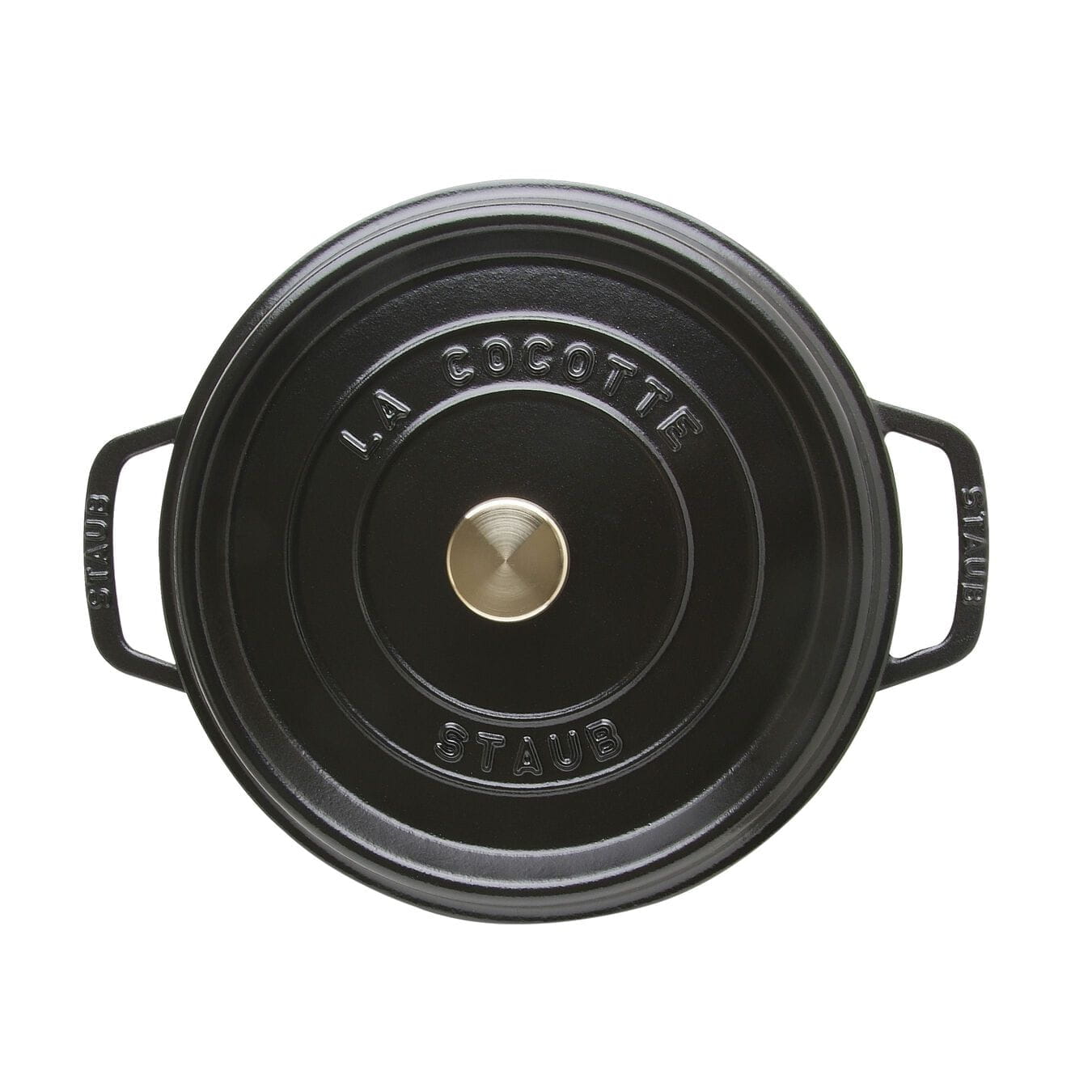 Staub Cocotte Bräter Gusseisen hoch, rund 24 cm Schwarz