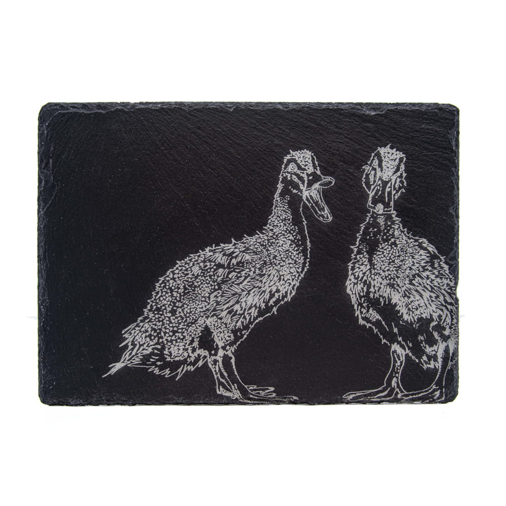 Scottish Schiefer Käsebrett - quakende Enten 35  x 25 cm