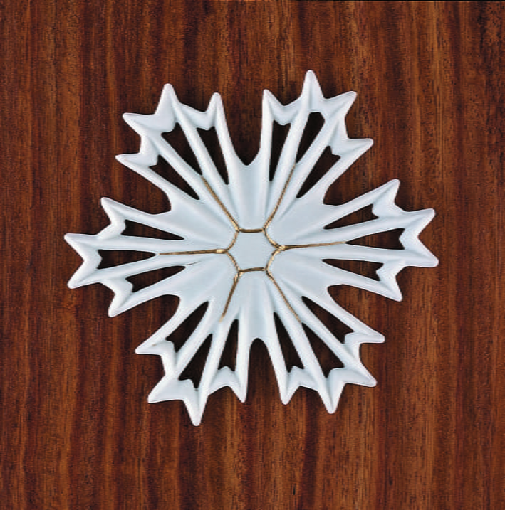 Seltmann Weihnachtsanhänger "Stern, Schneeflocke", 8 cm, Weiß/Gold