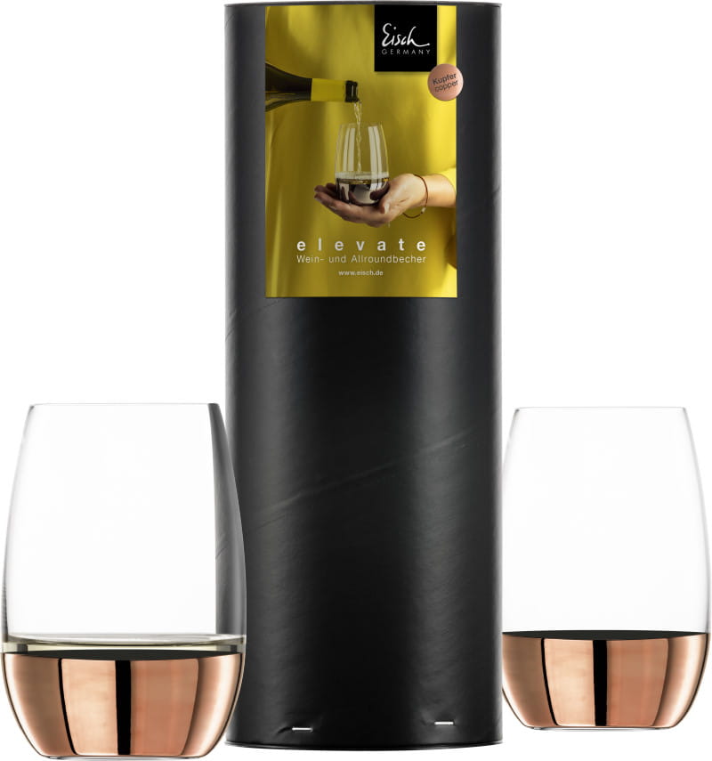 Eisch Glas Elevate 2 Allround/Wein-Becher Weißwein 500/91 Kupfer in Geschenkröhre