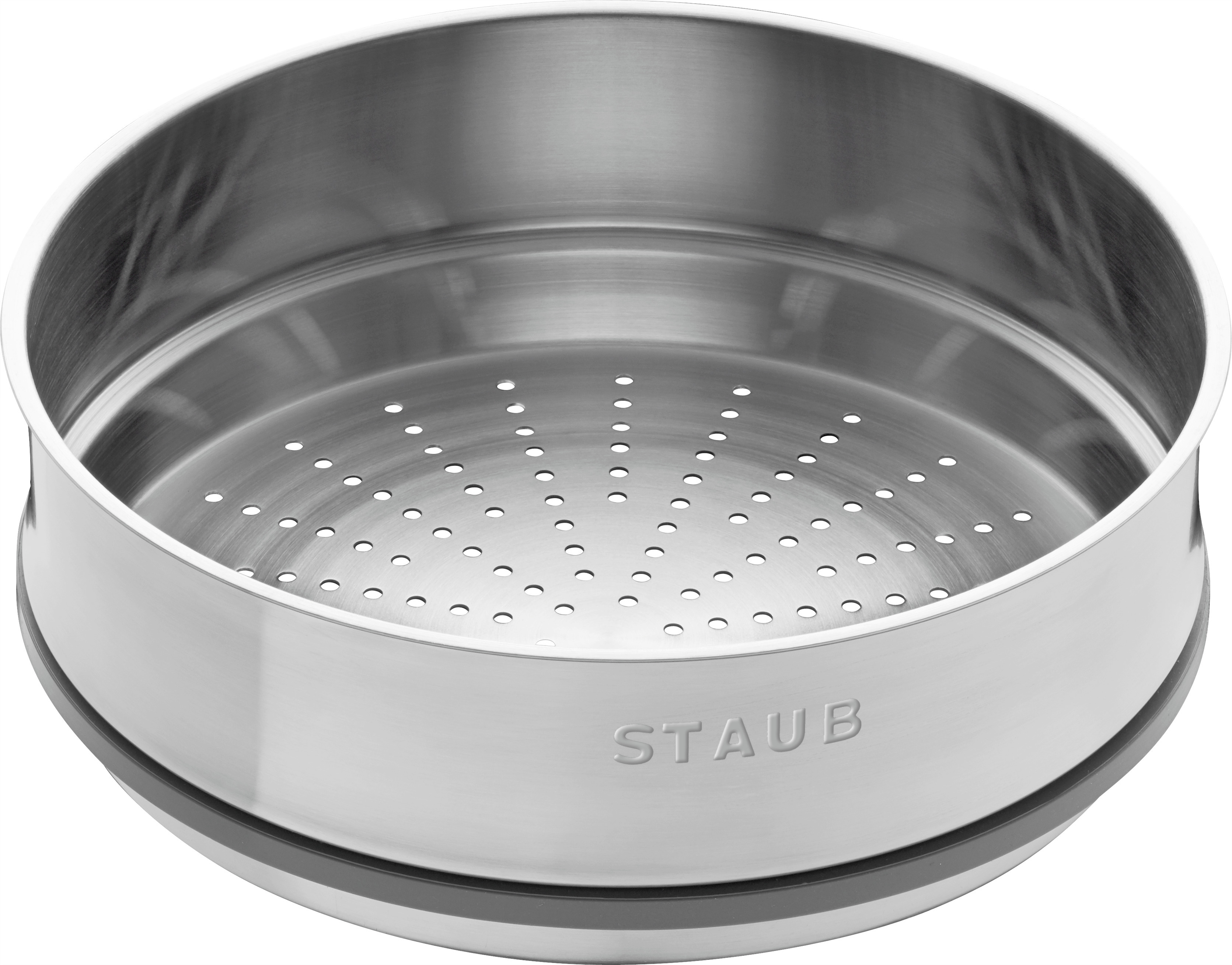 Staub Cocotte Bräter Gusseisen rund 24 cm Weißer Trüffel mit Dämpfeinsatz