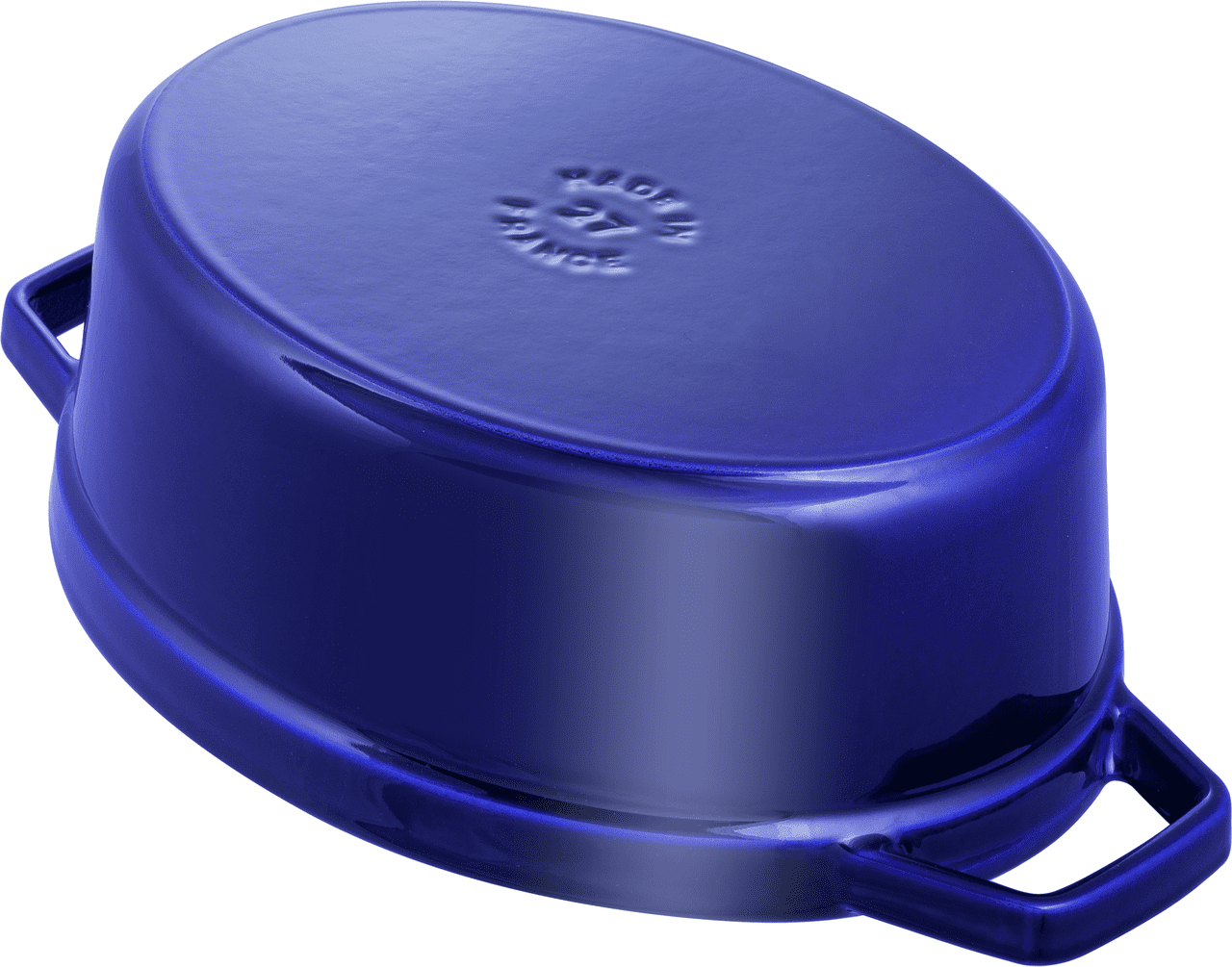 Staub Cocotte Bräter Gusseisen oval 27 cm Dunkelblau