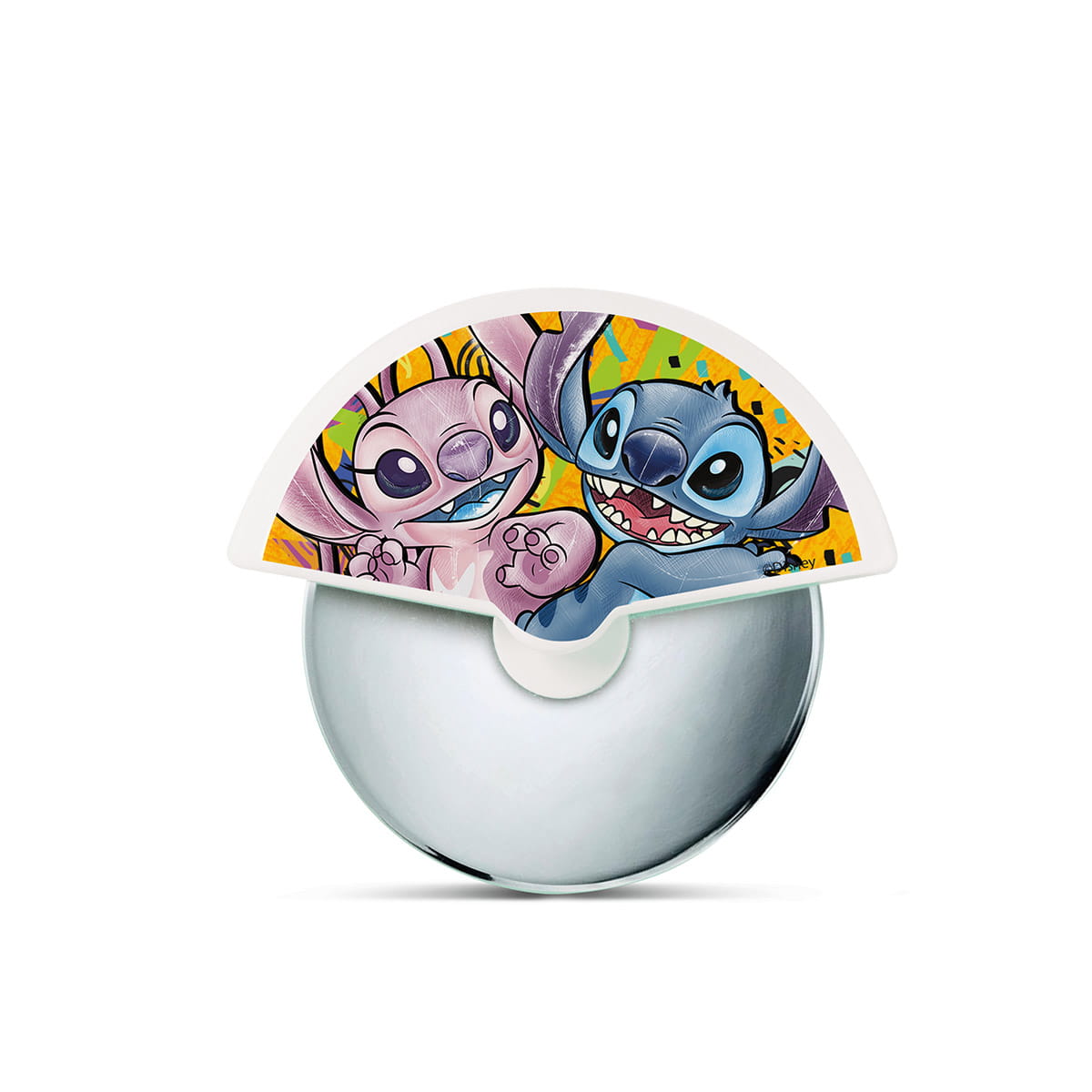 Gilde Disney Poly/Edelstahl Pizzaschneider "Angel & Stitch" - Ø 10 cm