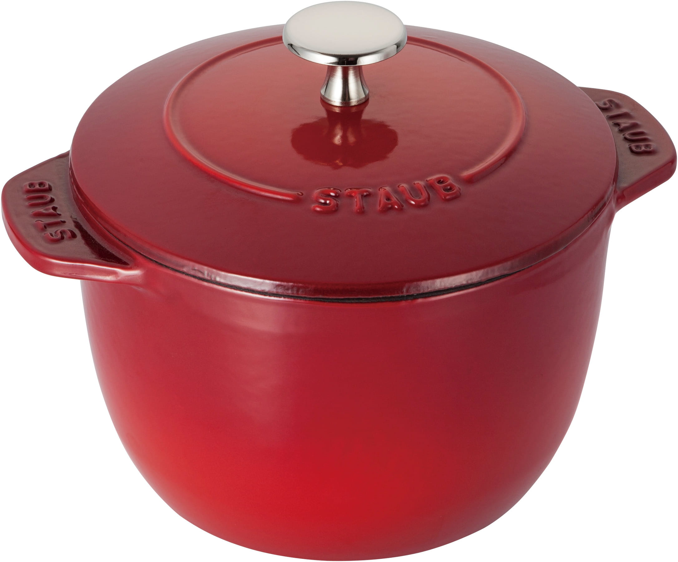 Staub Cocotte Bräter Gusseisen Reiscotte rund 16cm Kirschrot