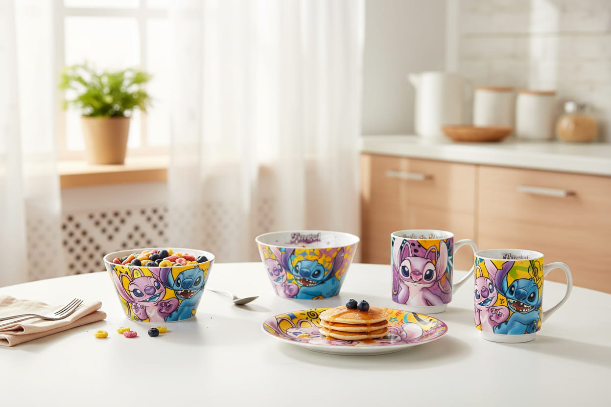 Gilde Disney Porzellan Geschirr "Stitch & Angel"