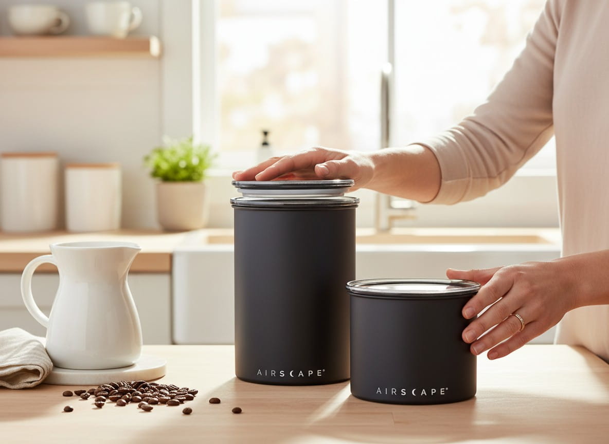 Airscape Edelstahl-Aromabehälter schwarz matt