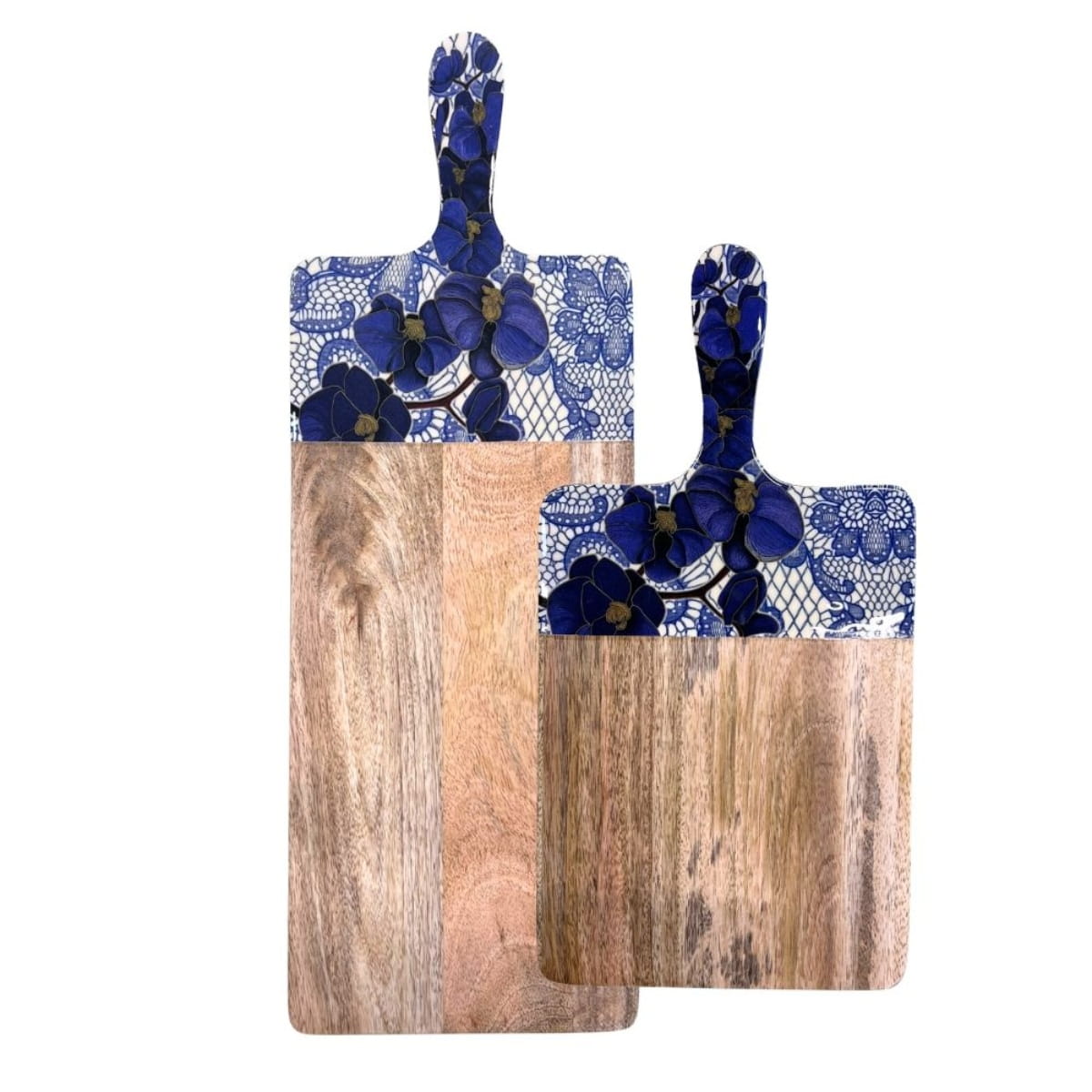 byRoom Mangoholz Schneidebretter Blue Lace 2er Set