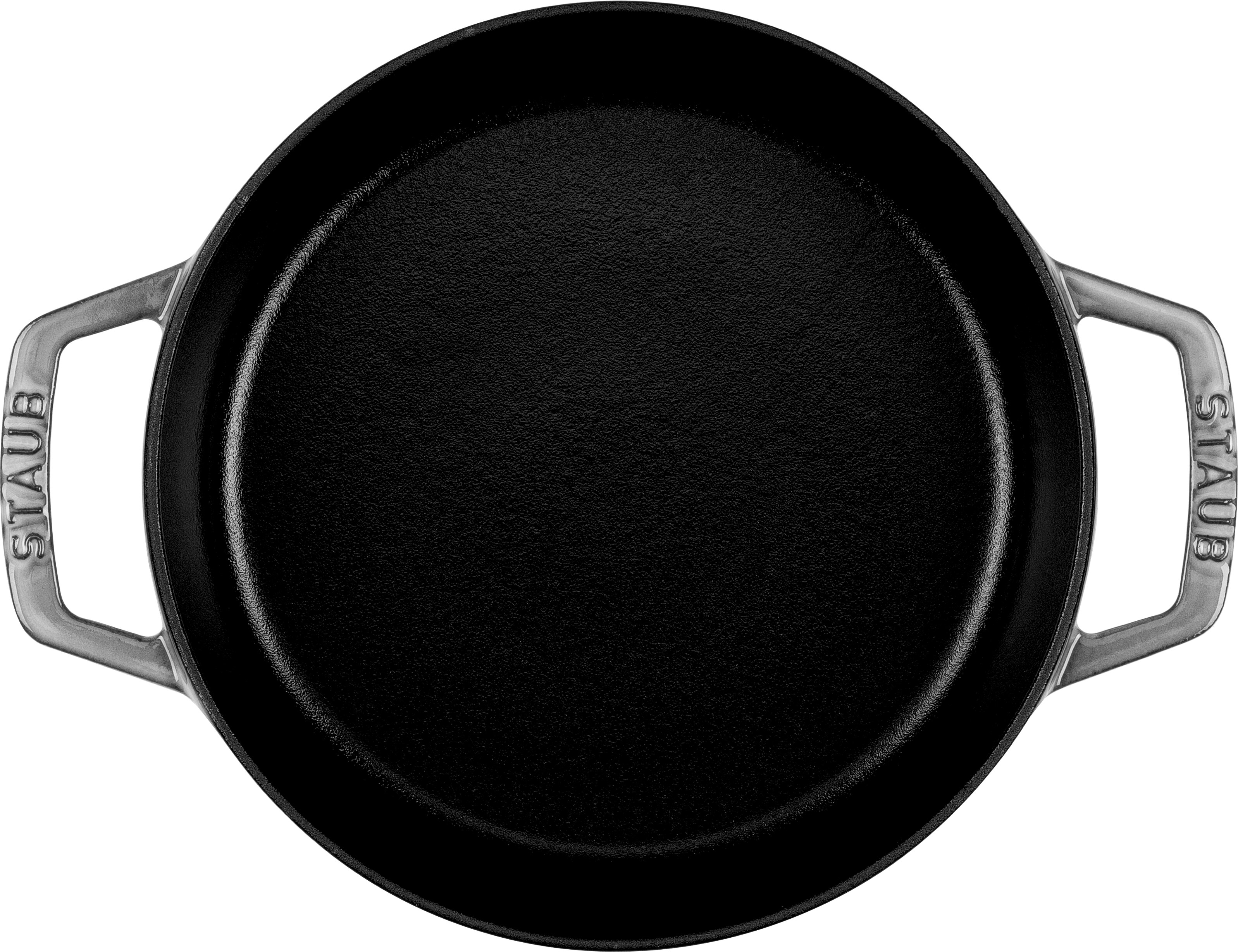 Staub France Bratpfanne Gusseisen mit zwei Griffen rund 20cm, Grafitgrau