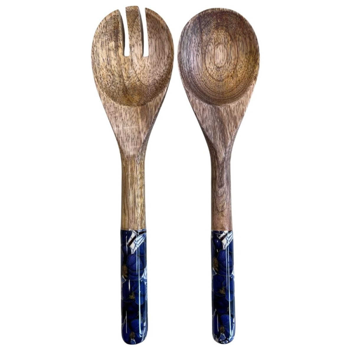 byRoom Mangoholz Schüssel Blue Lace Salatbesteck