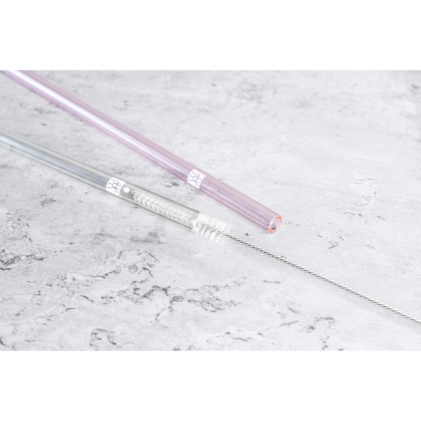Zwilling Sorrento Glasstrohhalme gerade mit Reinigungsbürste - 4 Stück - transparent