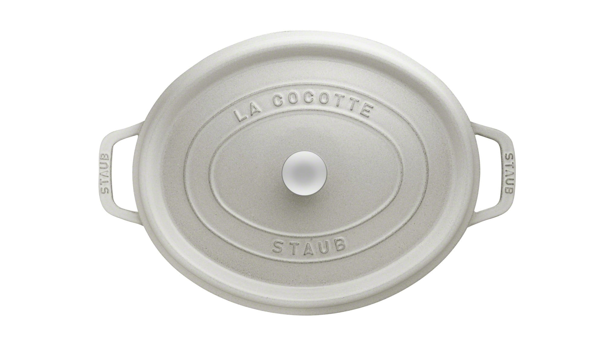 Staub Cocotte Bräter Gusseisen oval 37cm Weißer Trüffel