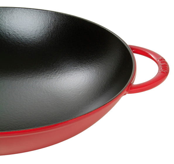 Staub Spezialitäten Wok mit Glasdeckel, 37cm kirsche