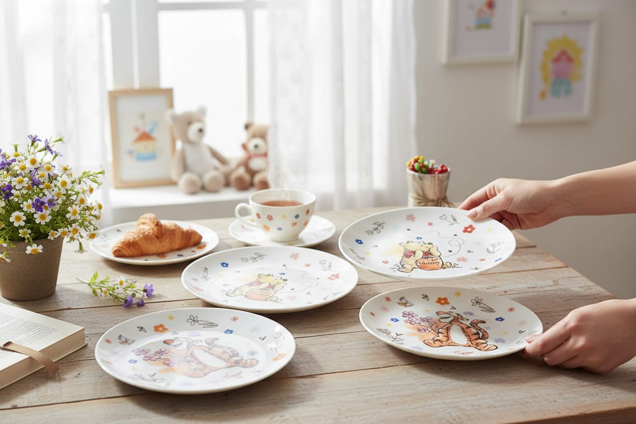 Gilde Disney Porzellan 4tlg Tellerset "Winnie Pooh & Friends"