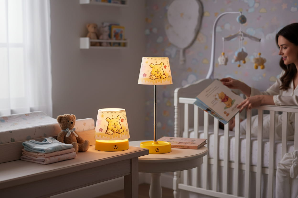 Gilde Disney Tischleuchte (LED) rund „Winnie Pooh“ Gelb