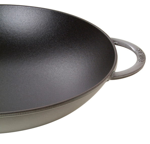 Staub Spezialitäten Wok mit Glasdeckel, 37cm, Grau