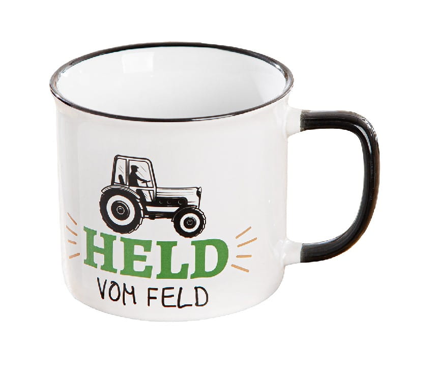 Gilde Keramik Becher Tasse "Landleben - Held vom Feld" - 390 ml