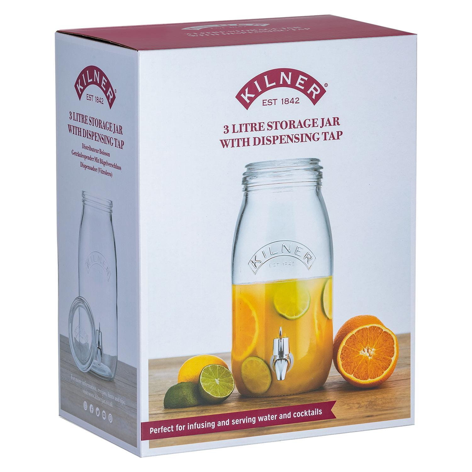 Kilner Getränkespender Einmachglas 3 Liter, verpackung