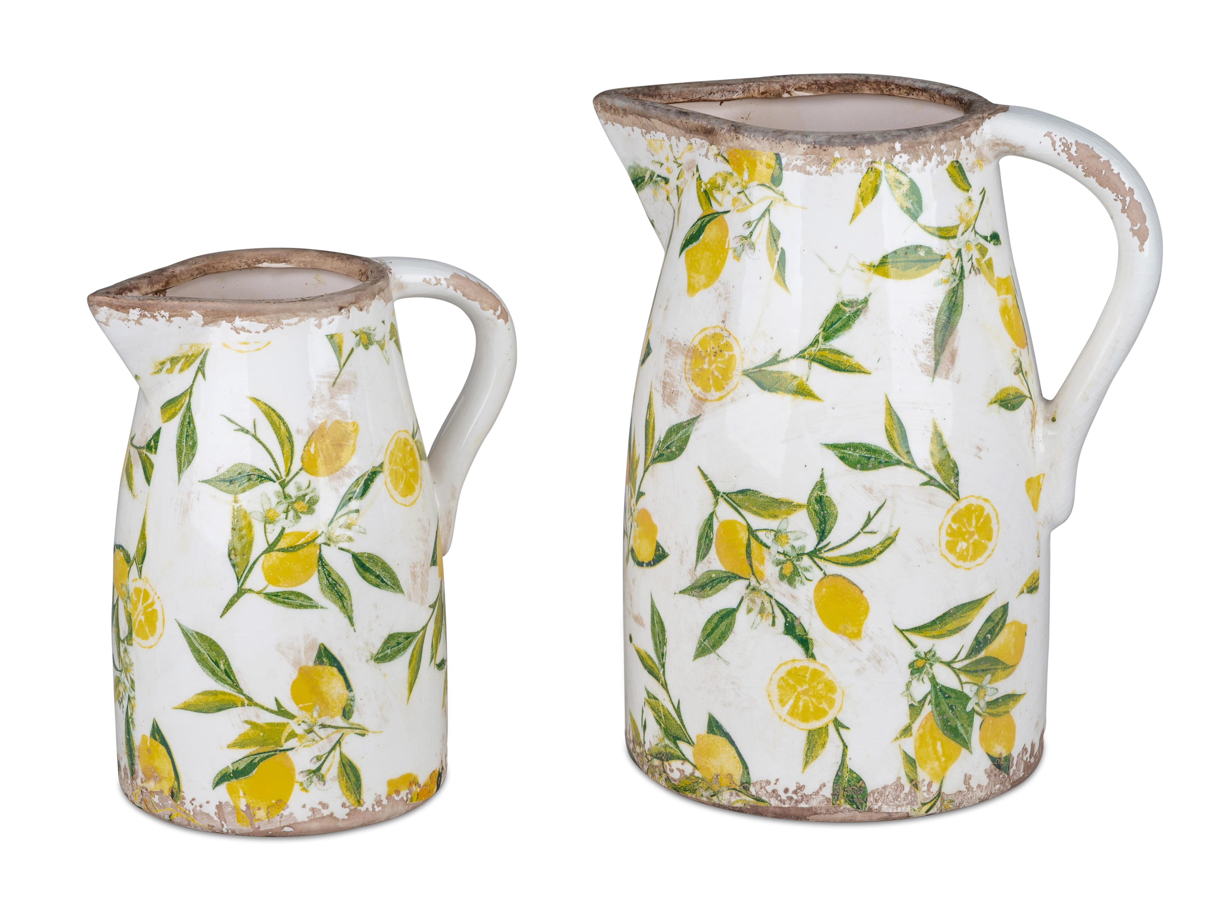 formano Gartendeko Keramik Vintage Krug / Vase, Zitronen 24cm