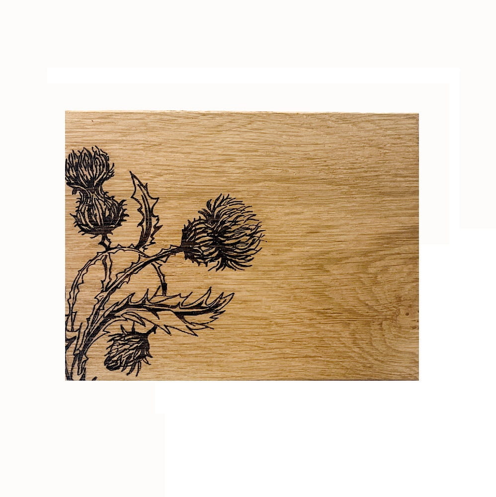 Scottish Eiche Frühstücksbrettchen - Distel Trio 20 x 15 cm