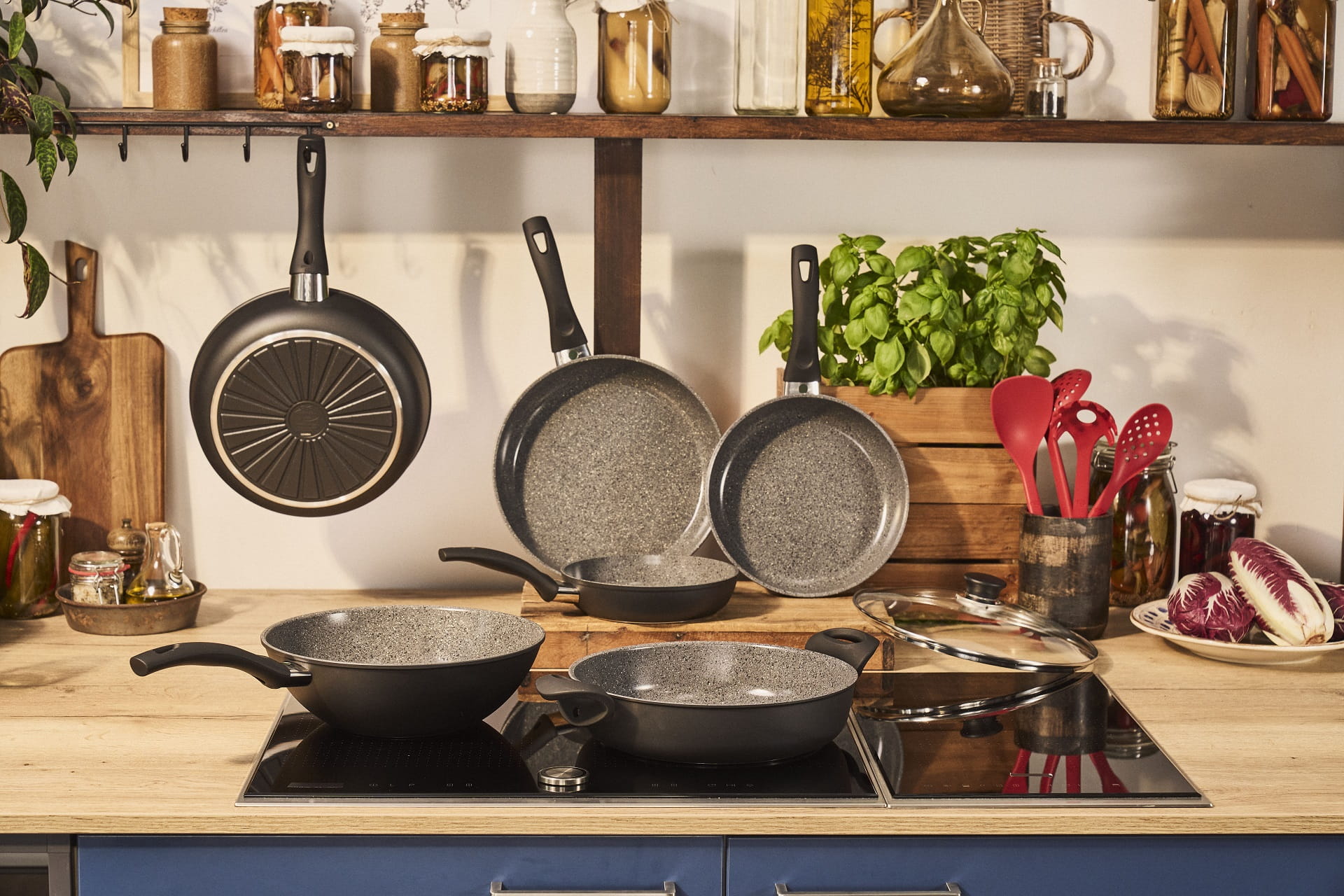 Ballarini Bari Ceramic Schmorpfanne mit Deckel 28 cm, Aluminium, Antihaftbeschichtung