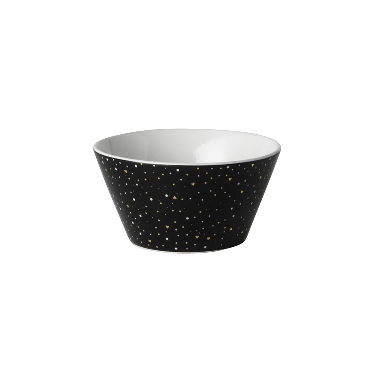 Dutch Rose Porzellan Black/White Schale Ø 10 cm Schwarz Glitter