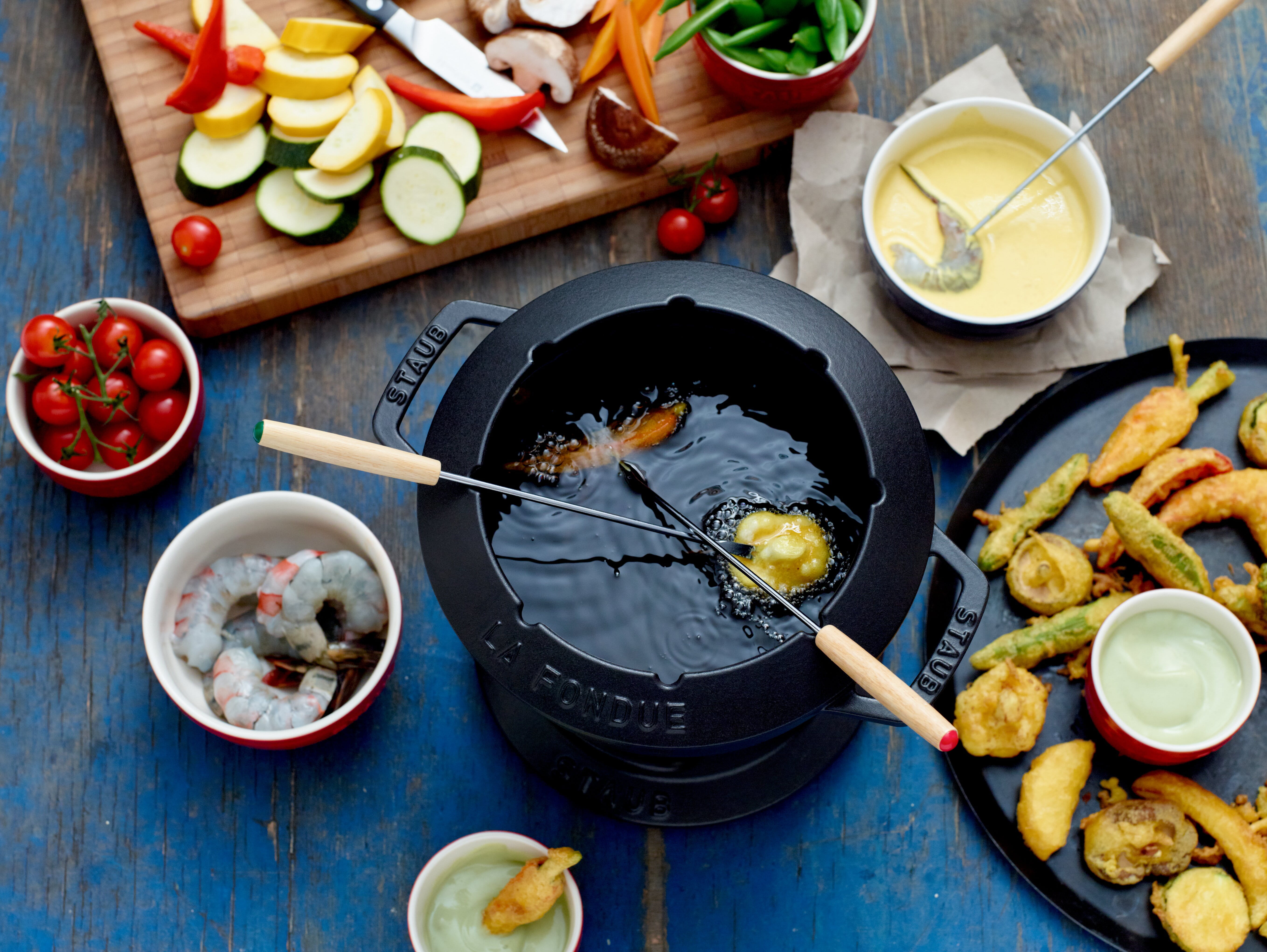 Staub Specialities Fondue Set, 18cm, schwarz innen glänzend
