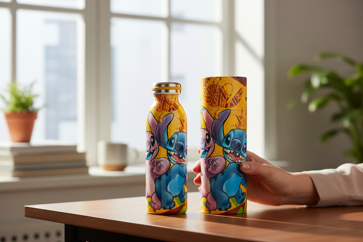 Gilde Disney Edelstahl Thermosflasche "Stitch & Angel"