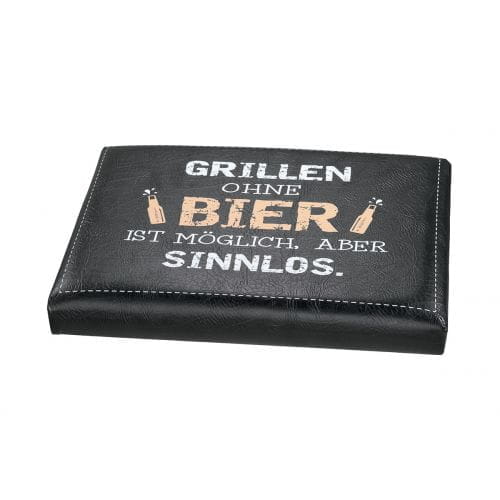 GILDE Sitzpolster für Getränke-/Bierkiste "Grill ohne Bier" 34 x 44 cm