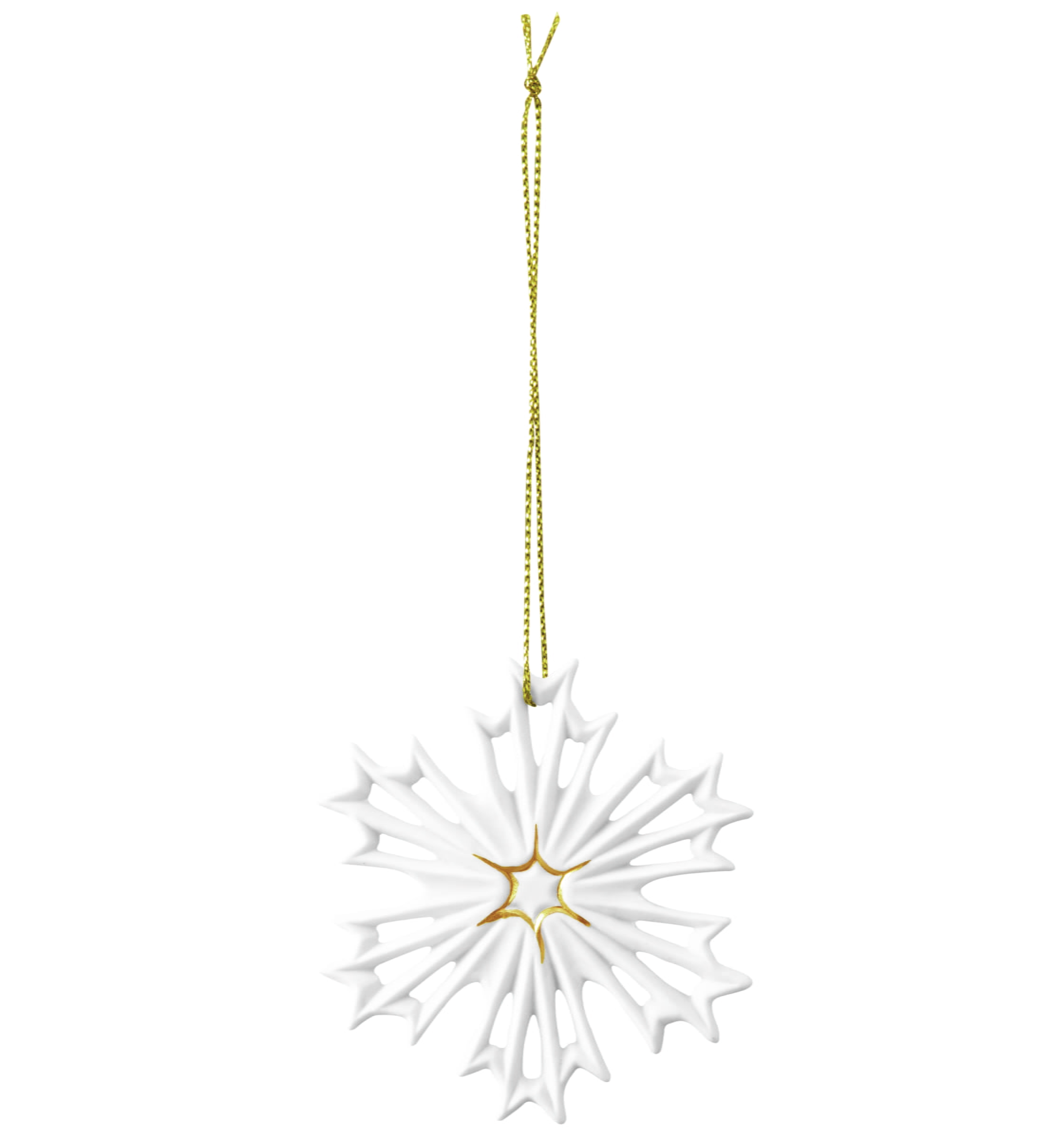 Seltmann Weihnachtsanhänger "Stern, Schneeflocke", 8 cm, Weiß/Gold
