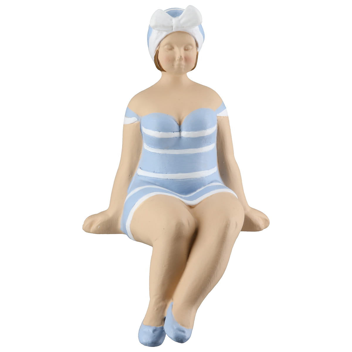 Gilde Kantensitzer Figur "Becky", Weiß/Hellblau