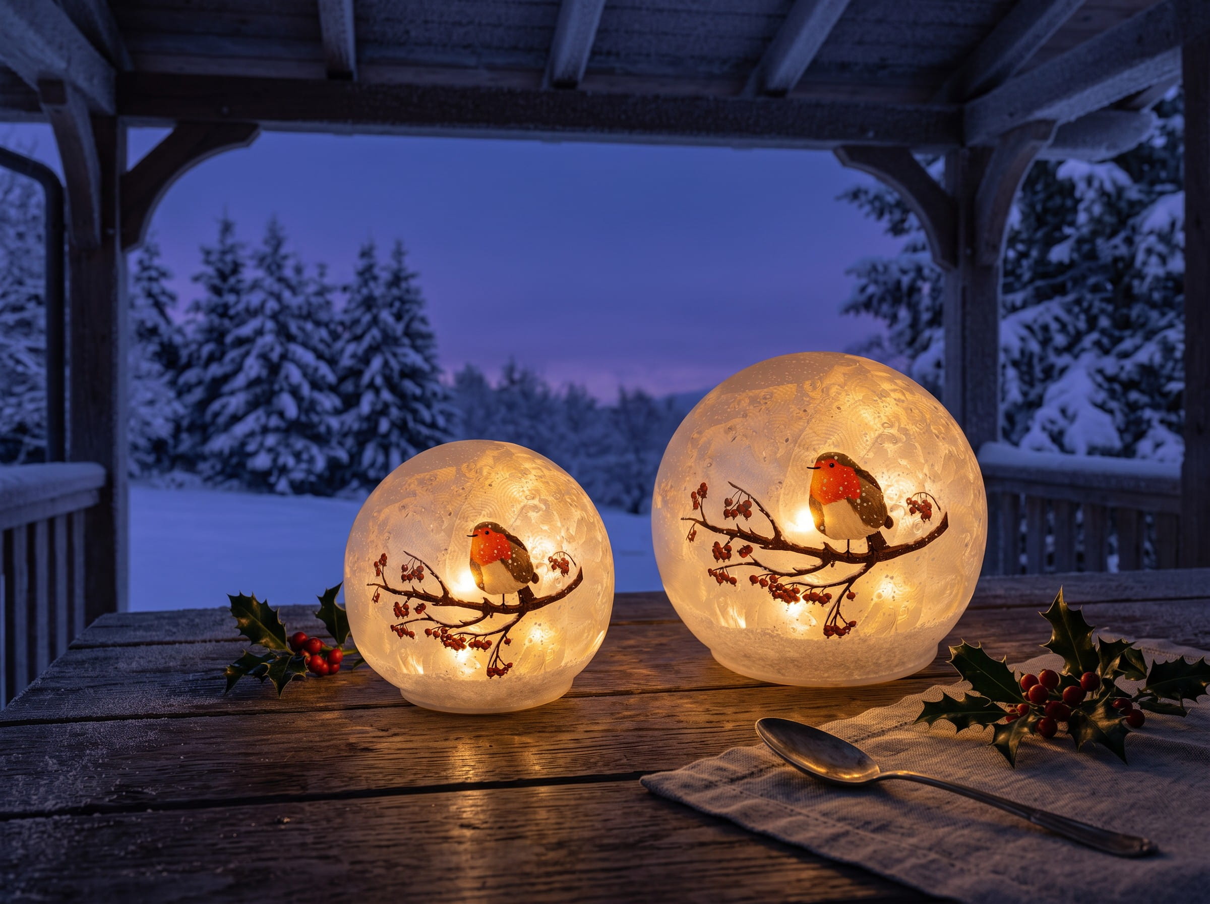 formano LED Licht Deko-Kugel Vogel mit Timer 15cm Lifestylefoto