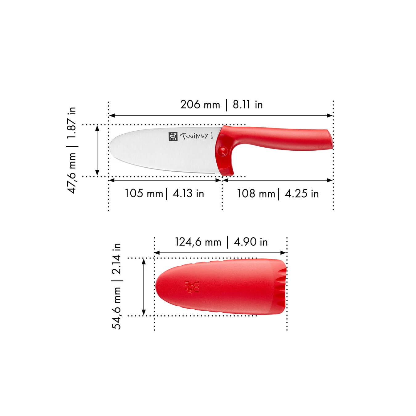 ZWILLING TWINNY Kinderkochmesser 10 cm Rot