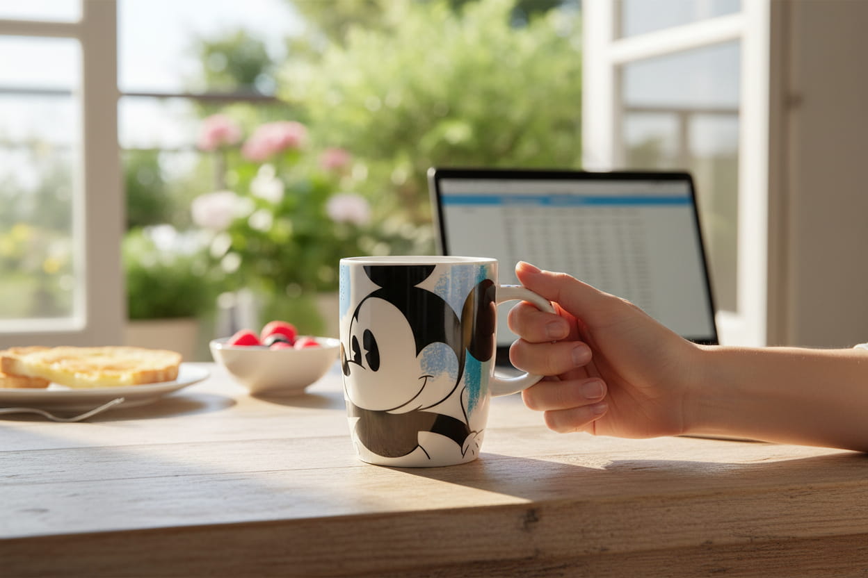 Gilde Disney Porzellan Becher "Mickey - Enjoy" - 420 ml