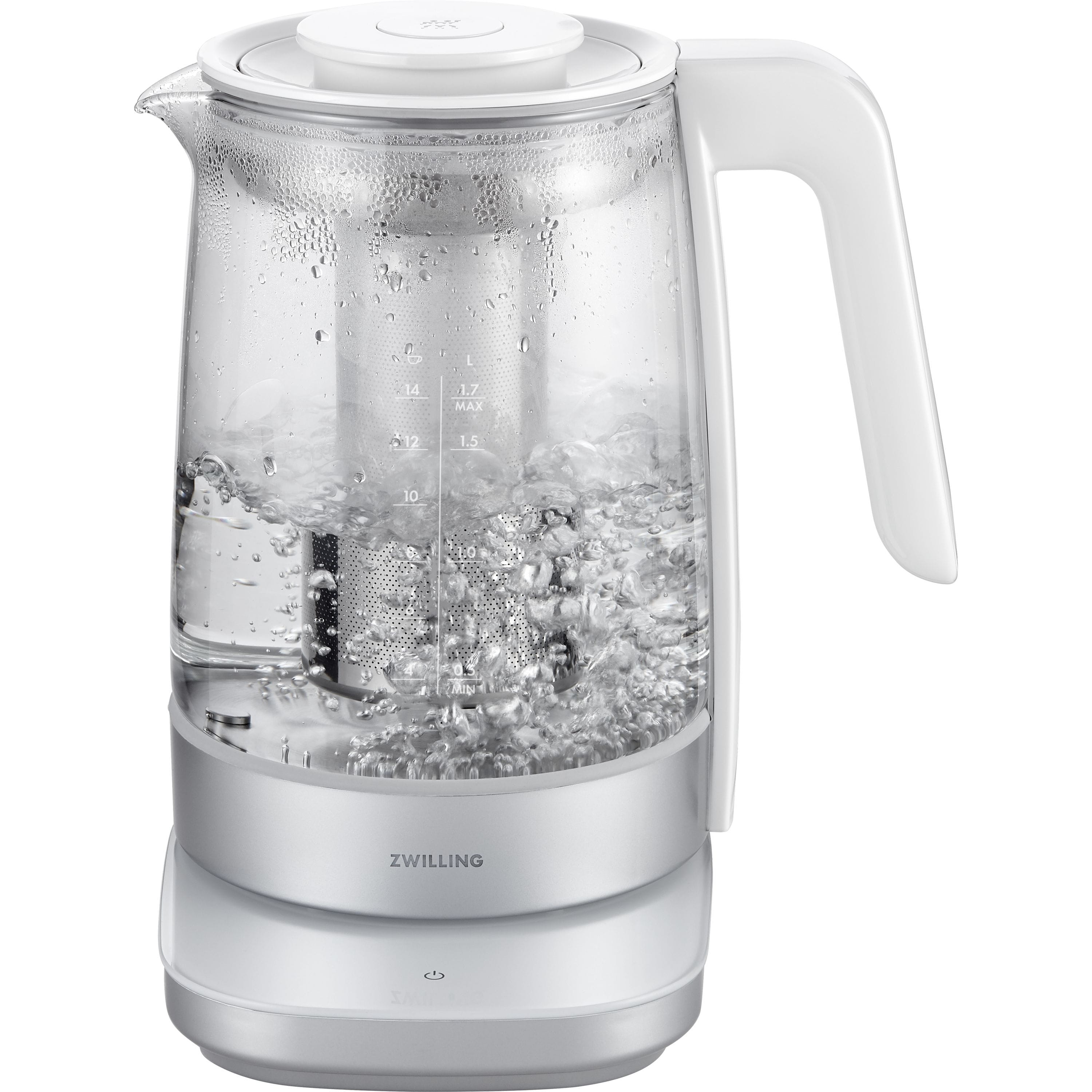 Zwilling Enfinigy Wasserkocher Pro mit Tee-Einsatz, Weiß, 1,7 l