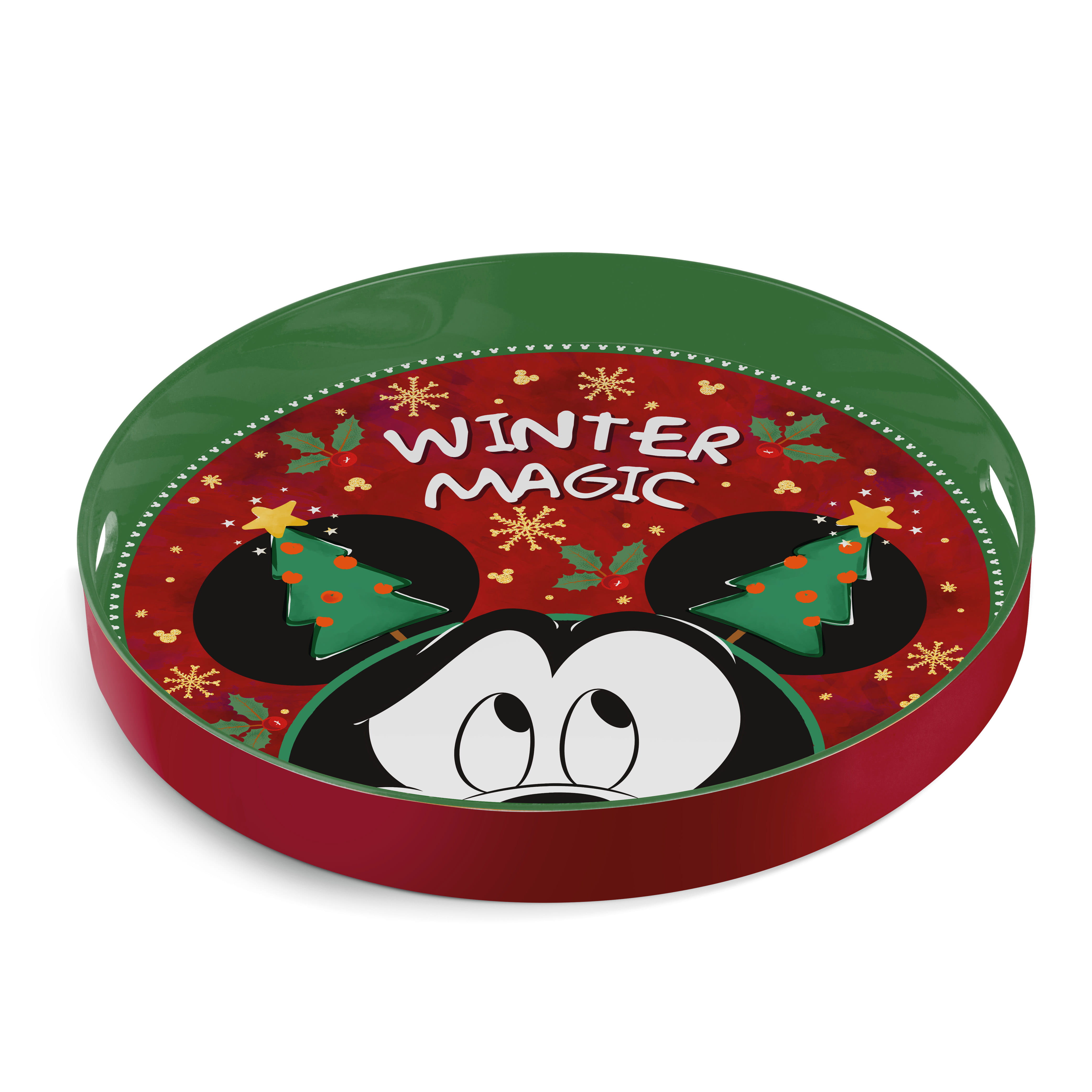 Gilde Disney Tablett Mickey Mouse - Winter Magic - Ø 32 cm 