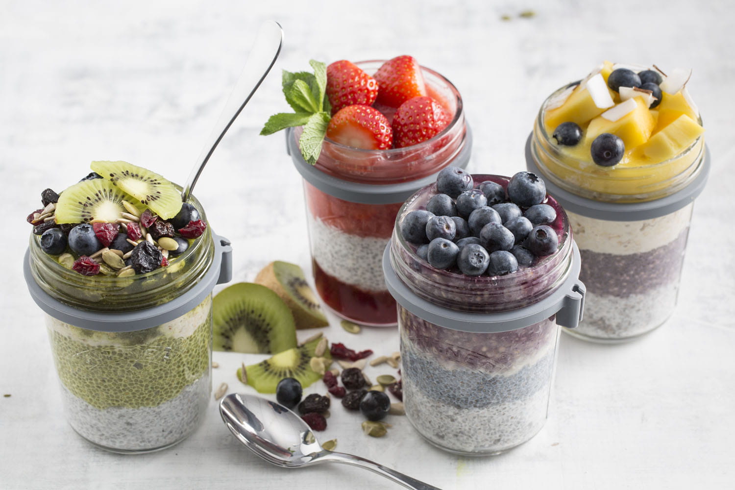 Kilner Frühstücksglas (350 ml) mit Deckel, Messbecher und Löffel