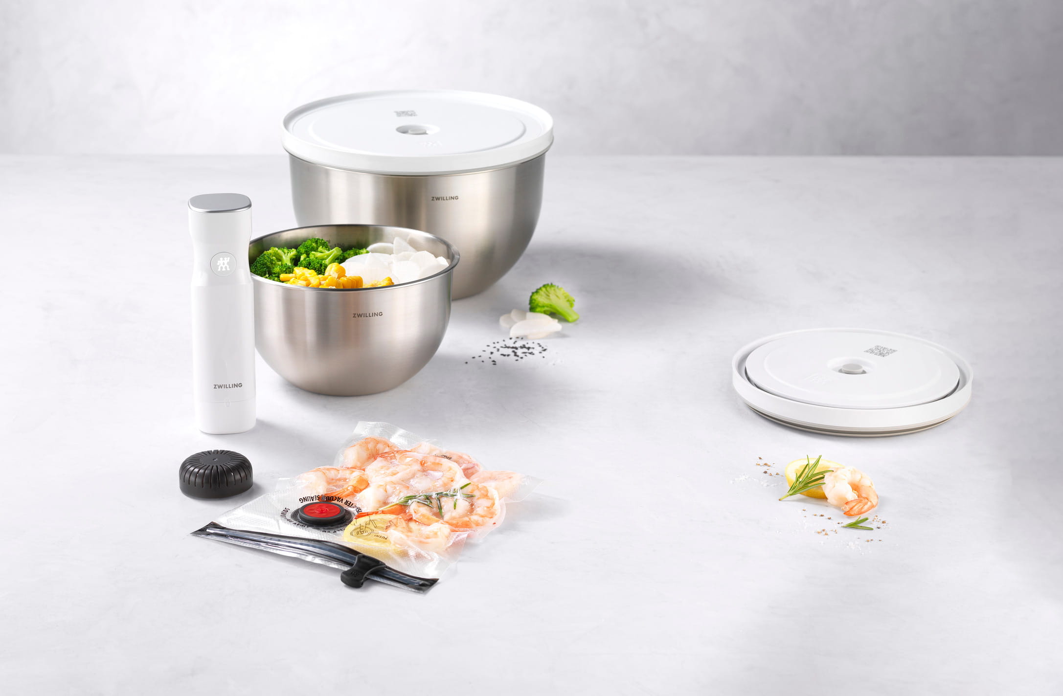 Zwilling Fresh & Safe Vakuum Starter Set, Edelstahl  M/L 9-tlg