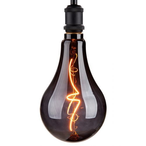 Gilde LED Leuchtmittel "Glühbirne, Bulb", Glas, schwarz, Ø 18 cm - 30 cm