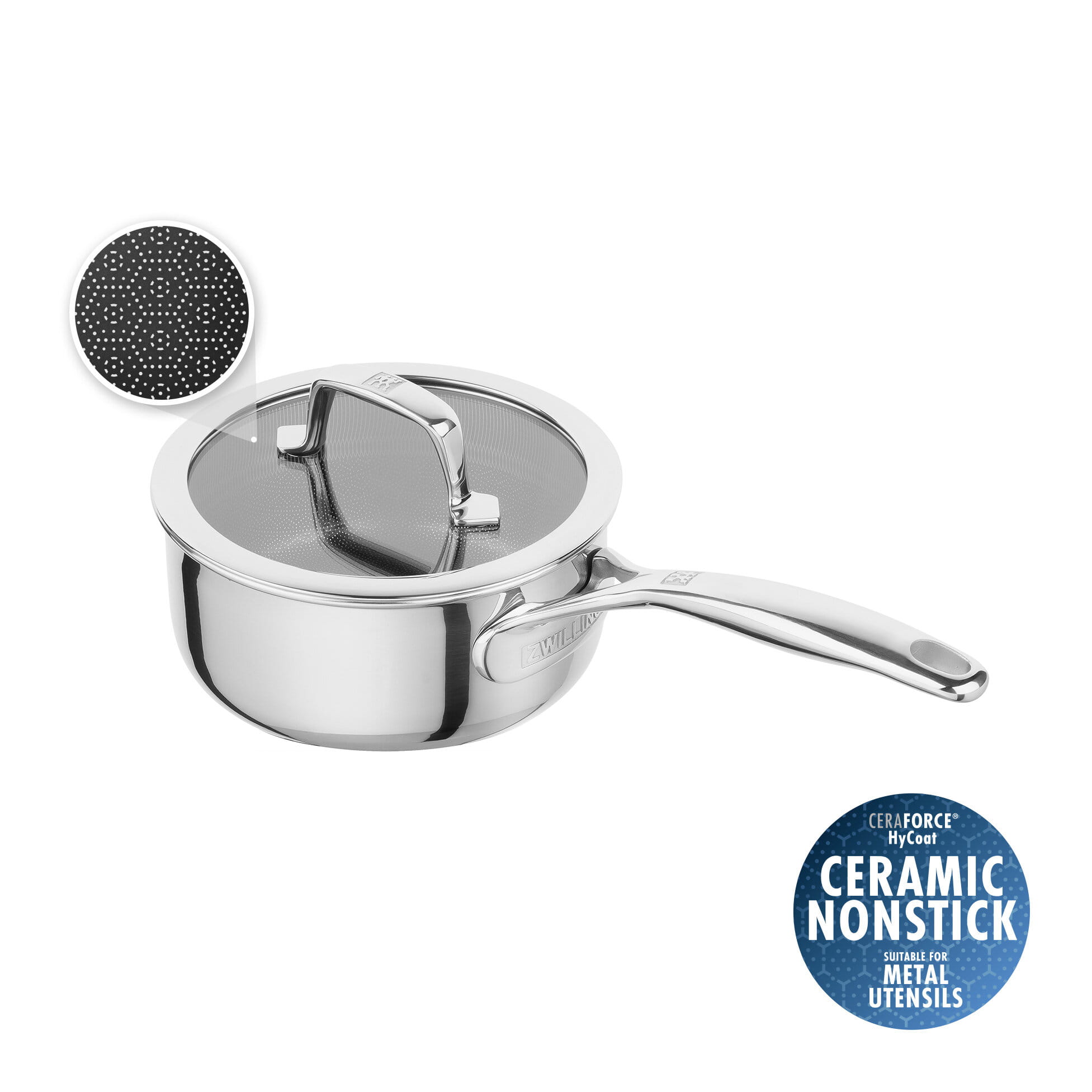 ZWILLING Peak Stieltopf 16 cm - 18/10 Edelstahl & Keramische Antihaft-Beschichtung