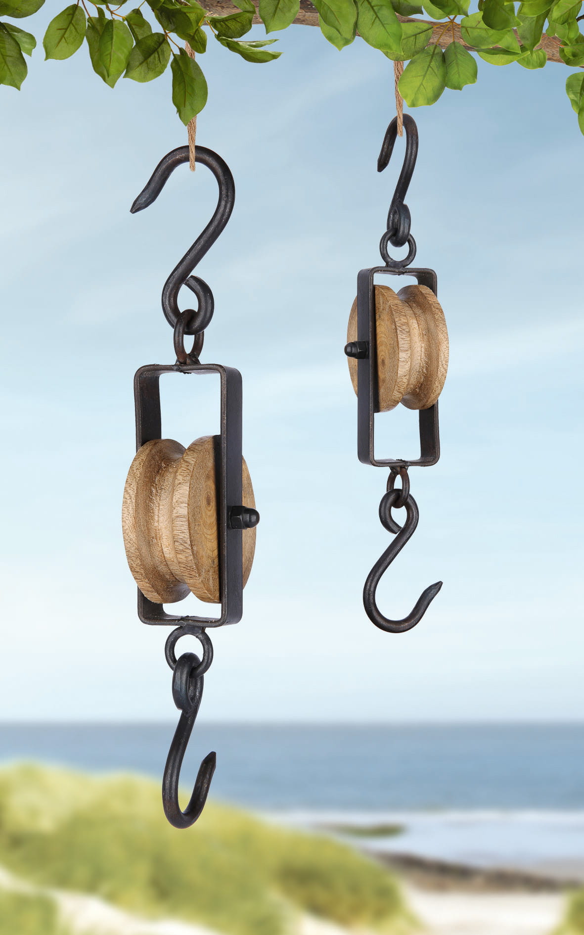 Gilde Hänger "Rustico" Mangoholz Metall 20cm