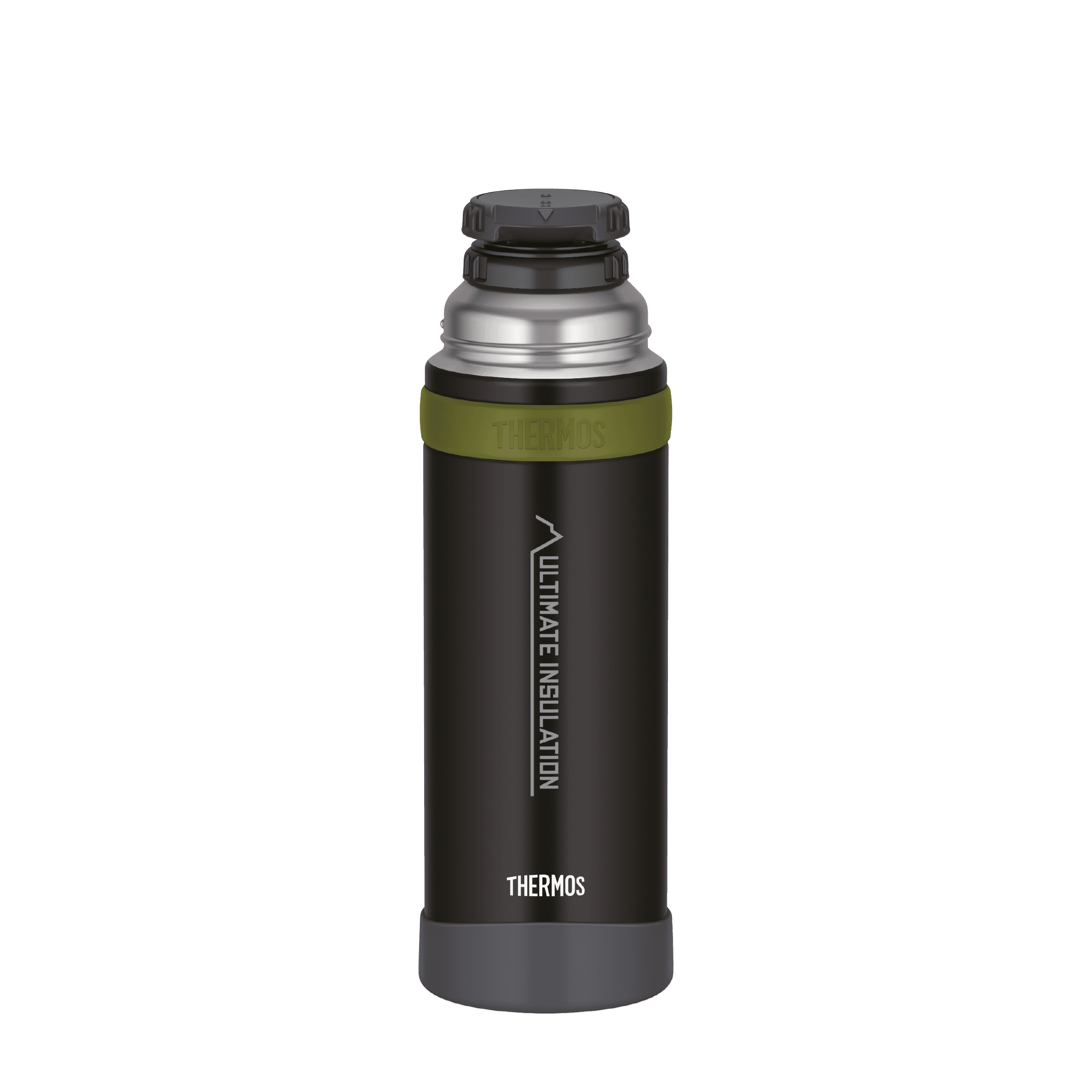 Thermos Isolierflasche MOUNTAIN charcoal black 0,75l, ohne deckel