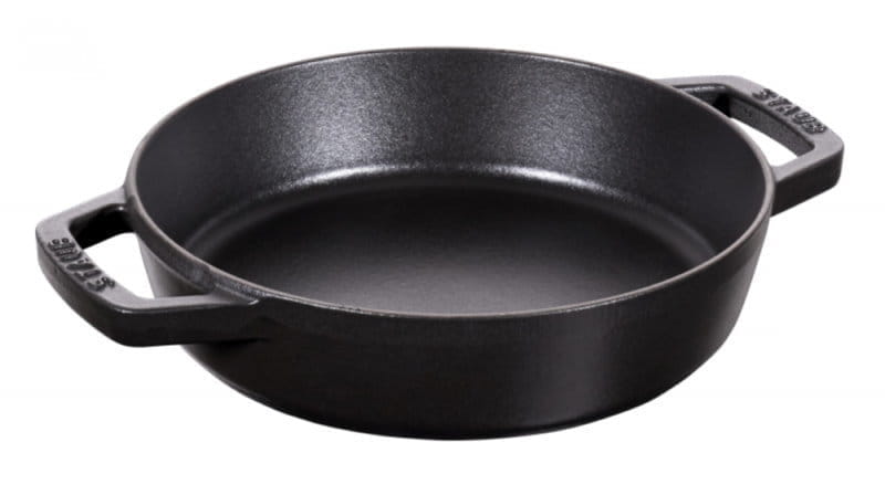 Staub France Bratpfanne Gusseisen mit zwei Griffen rund 26cm, Schwarz