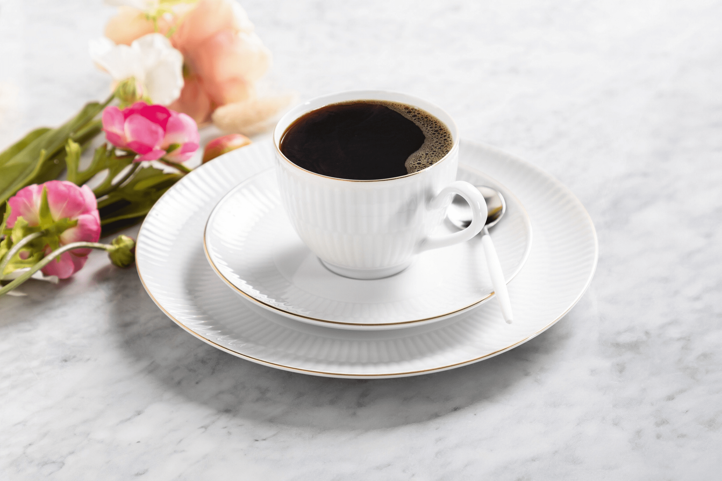 Seltmann Porzellan Amina weiss / Goldrand Frühstücksteller rund 22,5 cm