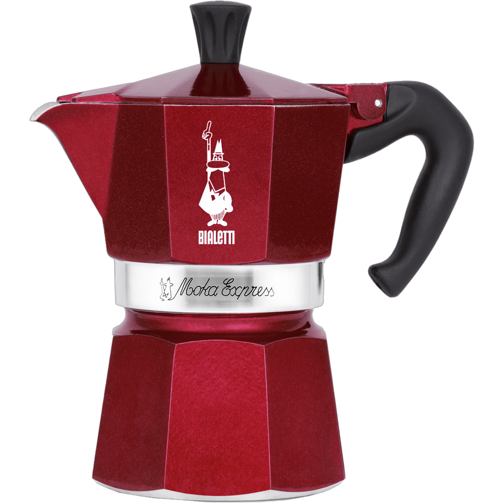 Bialetti Deco Glamour Espressokocher Moka Express rot, 6 Tassen