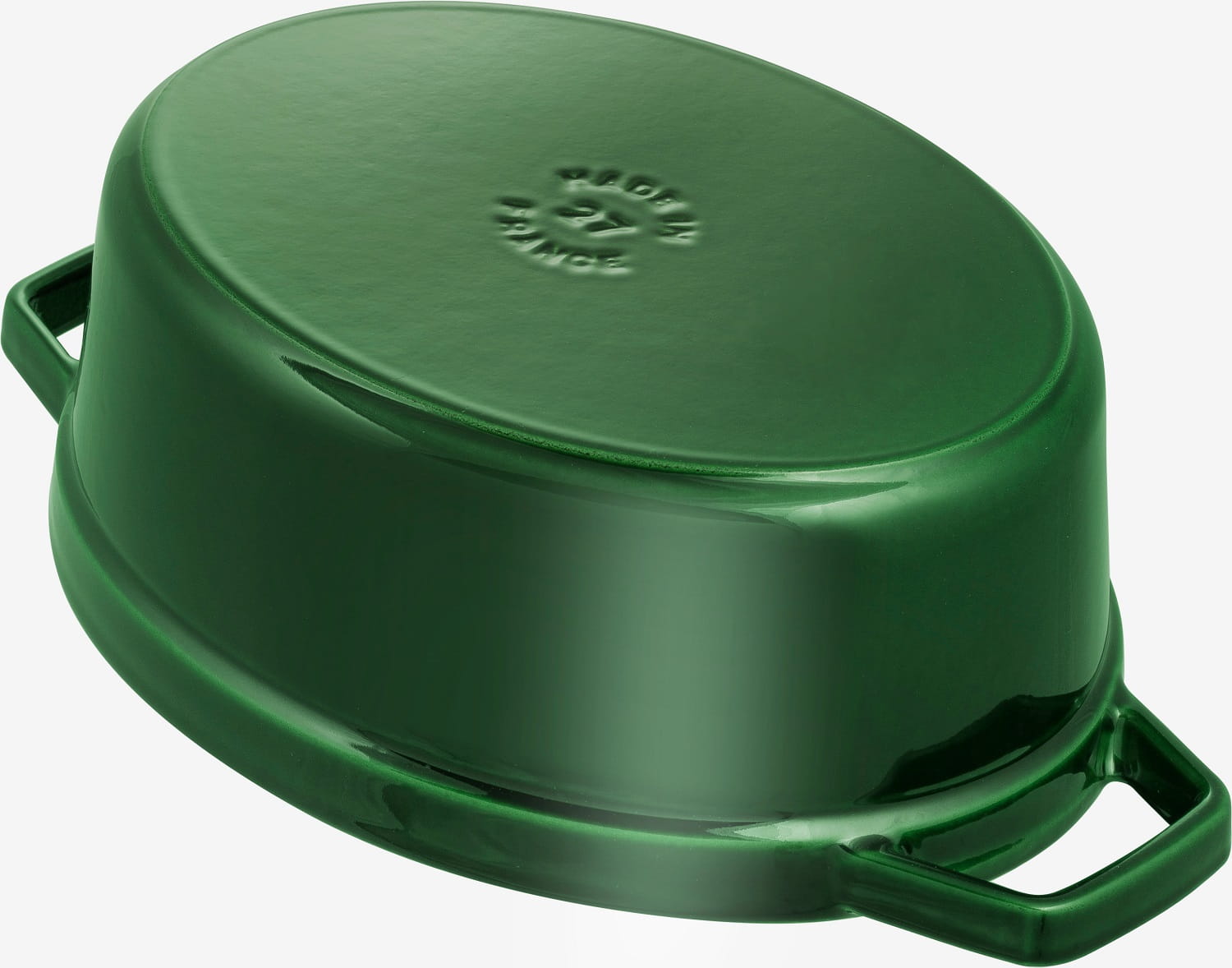 Staub Cocotte Bräter Gusseisen oval 23 cm Basilikum-Grün