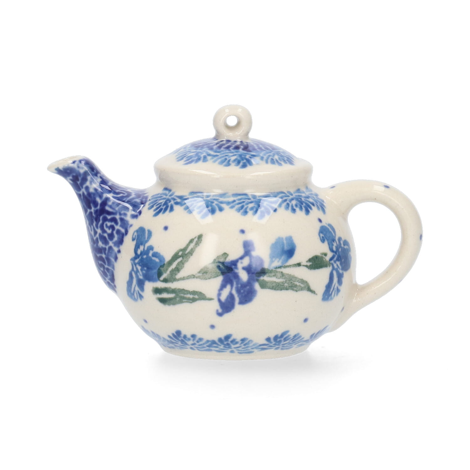 Bunzlau Castle Keramik Teekanne Aufhänger - van Gogh Irises