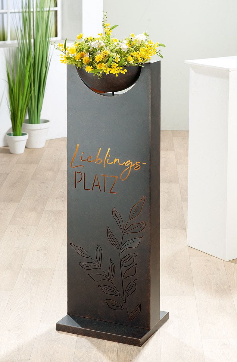 Gilde Metall Schalenständer flach "Lieblingsplatz", braun - 115 cm 